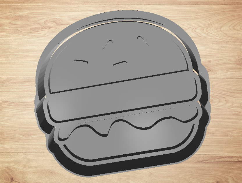 plätzchen cutter burger stempel by feuerdracheneinhorn haushalt haus modelle kekse ausstechform kochstempel plaetzchenausstecher ausstechformen keks hamburger ausstecher cookiesbutter keksstempel keksausstecher tonstempel burgerzeit 3D print model - Mito3D