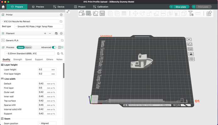 x1c douane imprimante profil by mauvaise 3d tester modèles profil 39 chaleurs suppression vocaux 3d print model - Mito3D