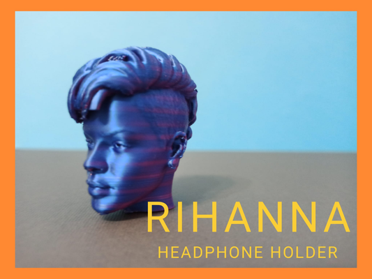 rihanna cuffie titolare supporto remixato by atz78 domestico ufficio astuccio guaina musica porta gadget accessori 3d print model - Mito3D