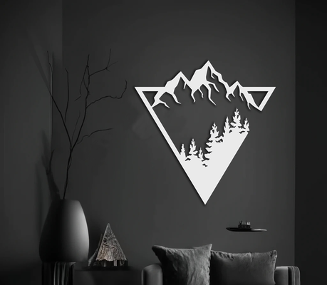 mountains wall art sculpture by mateibocancios household decor mountain sign logo 2d 3d print model - Mito3D