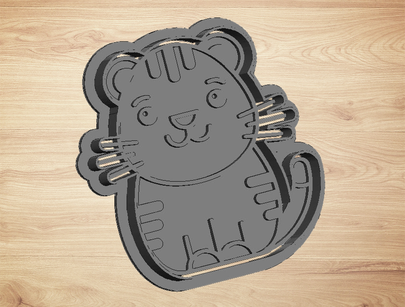 cookie cutter tiger - stamp by feuerdracheneinhorn household house models cookies cookiecutter 3dcookiecutters cookiestamp plaetzchenausstecher cookiecutters biscuit ausstecher cookiescutter keksausstecher keks keksform keksformen biscuits biscuitstamp biscuitcutter ausstechform 3D print model - Mito3D