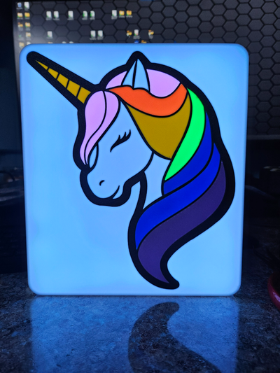 unicornio caja ligera remezclado by jeff herrero casa decoración ligero 3d print model - Mito3D