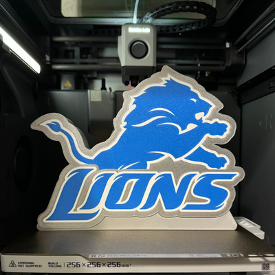 nfl detroit lions light box decoration by 3dprintdaily art signs & logos lightbox mancave sports football dtown motor city 3d print model - Mito3D