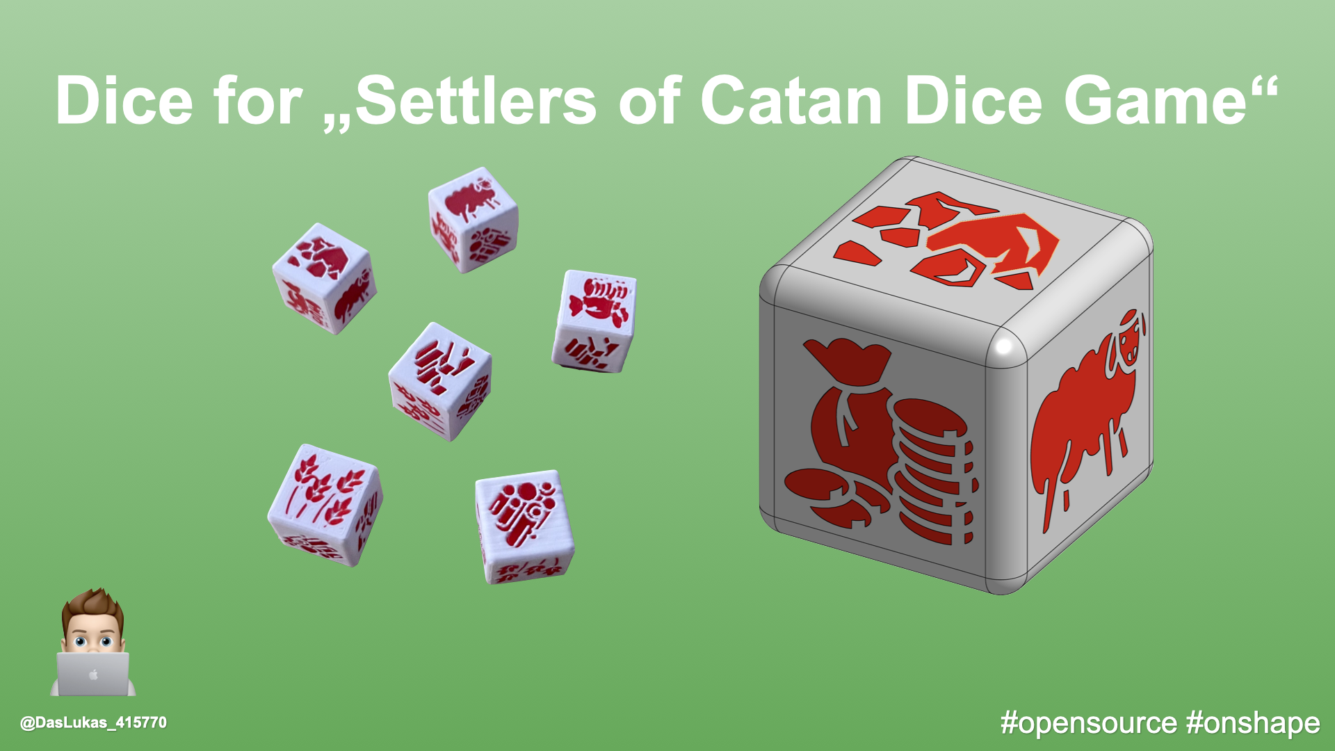 dé colons of catane jeu mourir von by dasluk jouets jeux planche paramétrique société plateau catan configurable onshape settlersofcatanpieces dés siedlervoncatan 3D print model - Mito3D