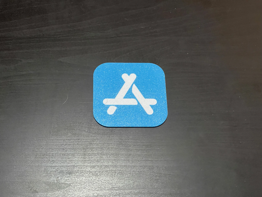 app store icon iphone coaster by malctheoracle household decor appicon ios appstore apple 3d print model - Mito3D