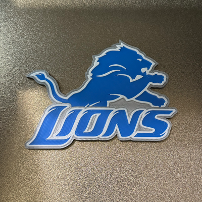 nfl detroit lions embossed decoration magnet by 3dprintdaily household decor football refridgerator motown motor city refridgeratormagnet 3d print model - Mito3D