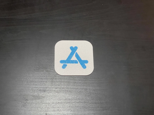 verbinden app symbol iphone untersetzer by malttheorakel haushalt dekor appicon ios apfel 3d print model - Mito3D