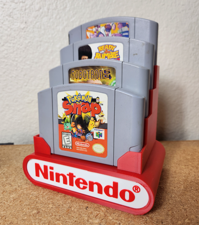 nintendo logo n64 4 game display stand by ben 3d toys & games 64 video 3d print model - Mito3D