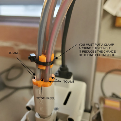 5 port filament feed bambu a1 mini by 1waynger1 3d printer parts y splitter adapter 3d print model - Mito3D