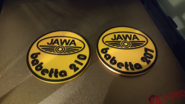 jawa babetta 207 210 by hribadesign art panneaux logos beercoaster 3d print model - Mito3D