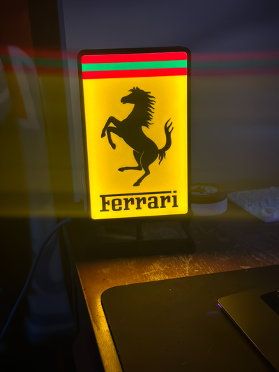 ferrari logo lightbox by jweldridge04 3d printer accessories 3d print model - Mito3D