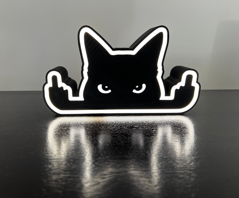 gato actitud by perryr casa decoración grosero pájaro negro ligero caja color 3d print model - Mito3D