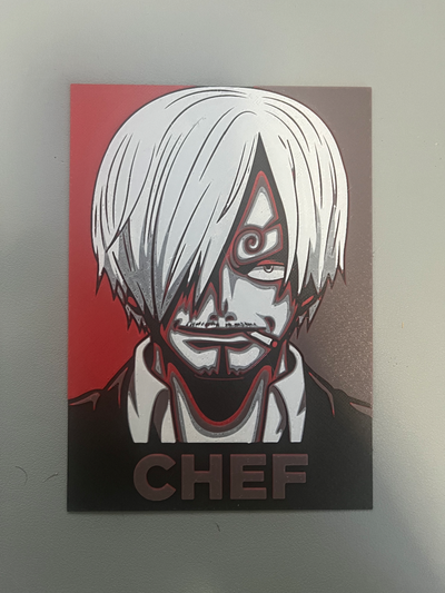 chef sanji - one piece hueforge ams no needed by 2emme3dlab art 2d onepiece netflix anime manga 3d print paint noams zoro rubber lufy luffy 3d print model - Mito3D