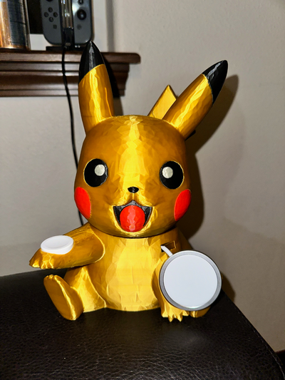 pikachu manzana reloj iphone cargador remezclado by fumador pasatiempo bricolaje diy electrónica pika teléfono pokemon toque 3d print model - Mito3D