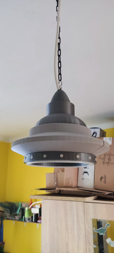 ovni lampe suspendue by rhizbar loisir diy électronique plafond ampoule e27 lumière 3d print model - Mito3D