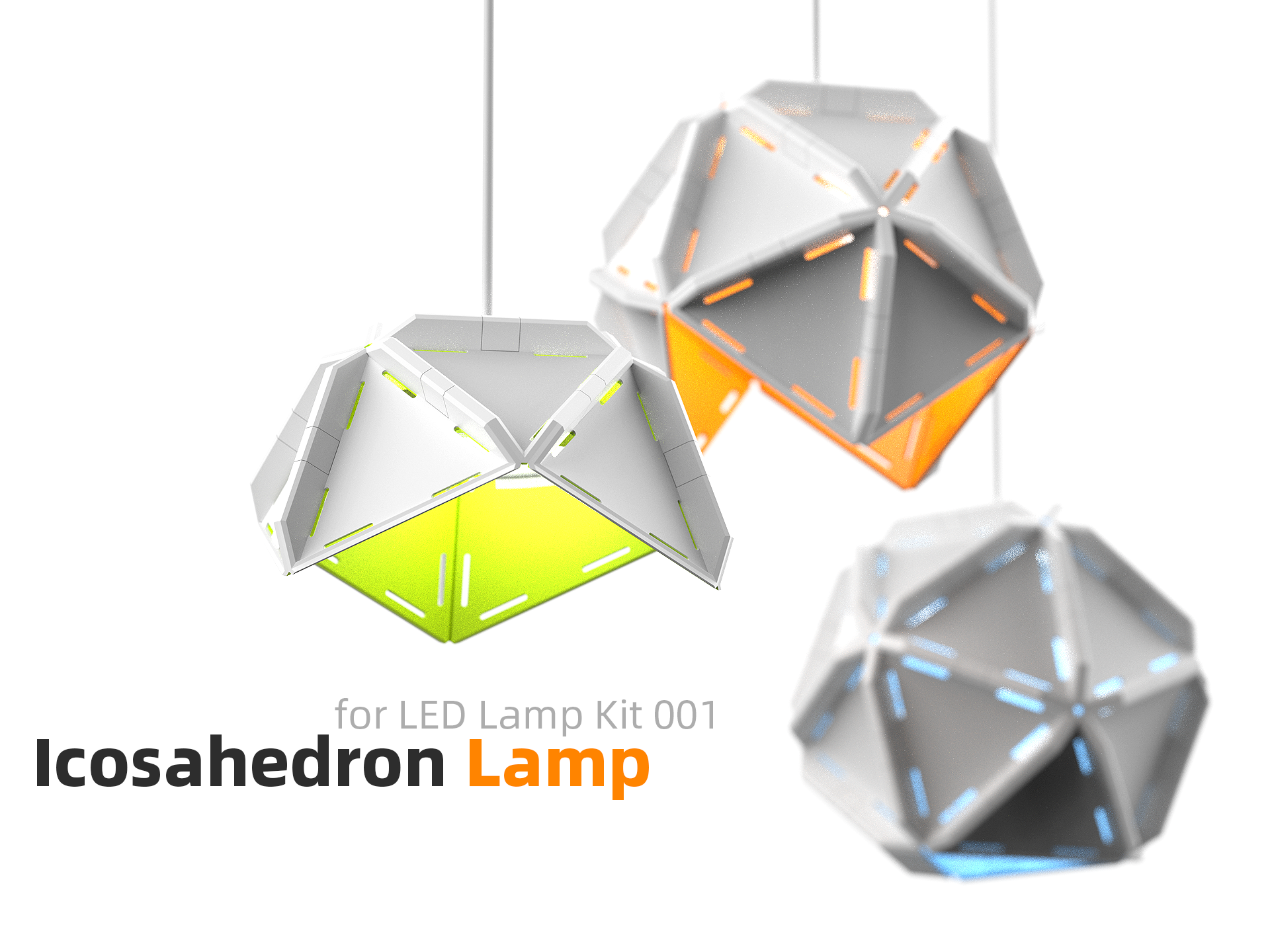 icosahedron lamba led takım 001 by wuguigui ev halkı dekor ışık deko 3D print model - Mito3D