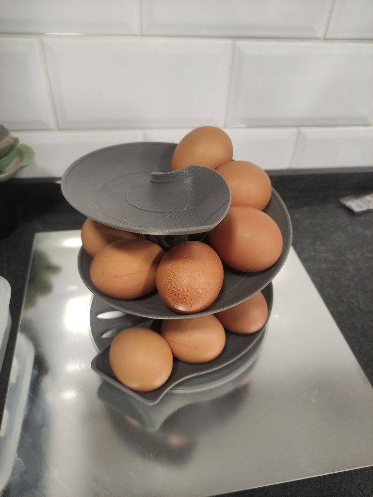 helicoidal giratorio huevos dispensador by ljhtm javier hernando casa modelos thingiverse 3D print model - Mito3D