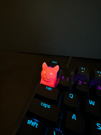 cat keycap razer keyboard remixed by inkyalan household office pc computer keycaps kitten kitty cute pink cats gaming accessories accessory 3d print model - Mito3D