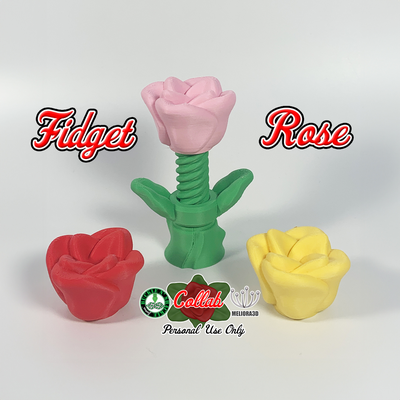 rose fidget bolt collab meliora3d & bucklenshackle by tools gadgets leaf toy stress stim neurodivergent valentine valentines valentinesday 3d print model - Mito3D