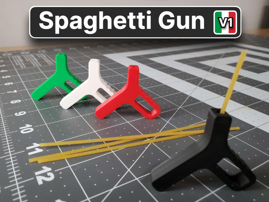 spaghetti pistolet by jouets jeux amusement drôle blague lanceur nouille italie italien jouet tireur d'élite armes feu 3d print model - Mito3D