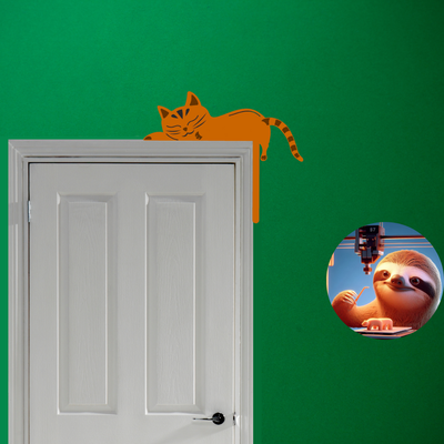 door corner - sleepy cat by 3dsloth97 art 2d love kids child room design fast nice cheap multicolor kitty valentine 3d print model - Mito3D