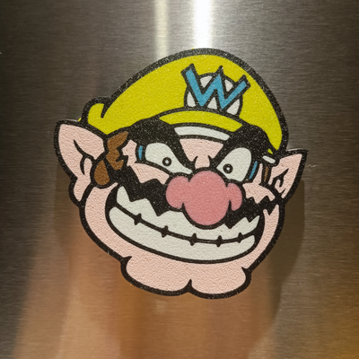 wario refrigerador imán by amistad arte señales logos mario super mario nintendo videojuego 3d print model - Mito3D