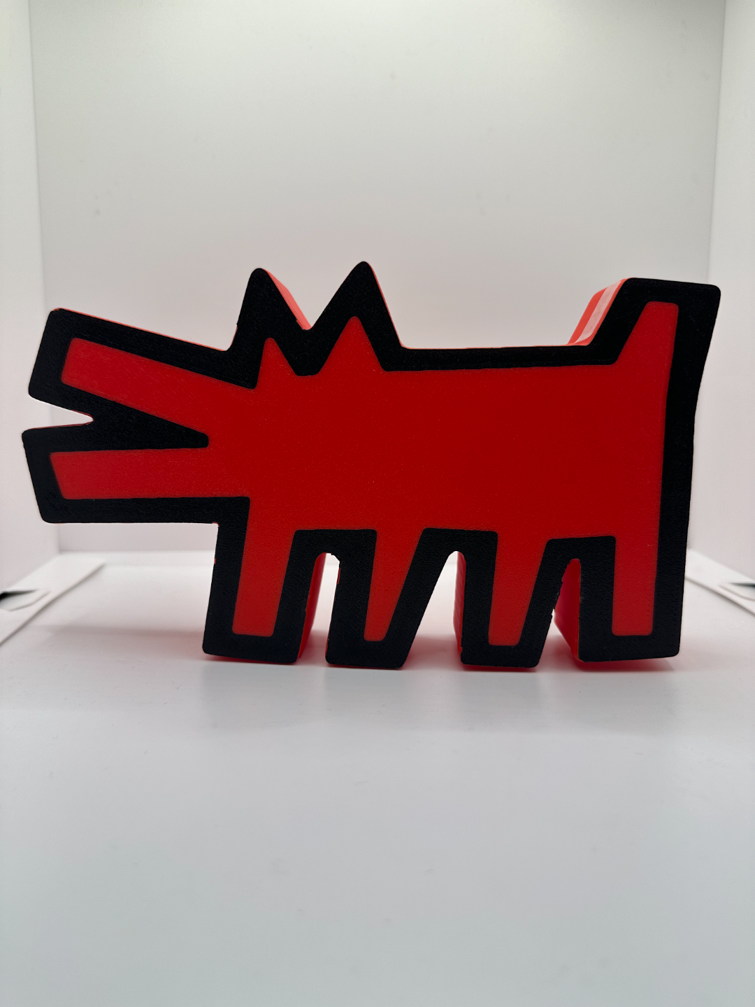 keith haring gebell hund by cb3dmaker kunst skulpturen haring box 3D print model - Mito3D