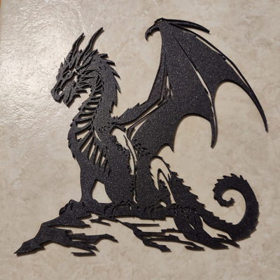 dragon montagne art mural by cv6channel 2d 2024 mur majestueux 3d print model - Mito3D