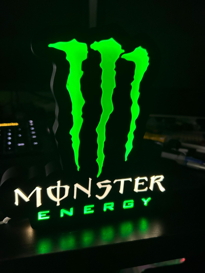 monstre énergie boisson led boîte by kip 3d loisir diy électronique alpage boite lumière lampe logo signe 3d print model - Mito3D