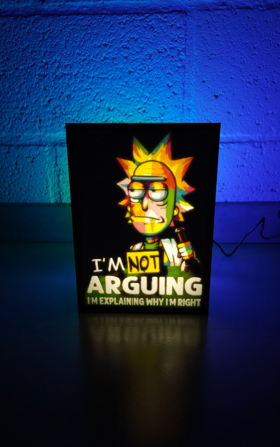 lithophan rick sanchez by gaugo87 kunst 2d morty 3D print model - Mito3D