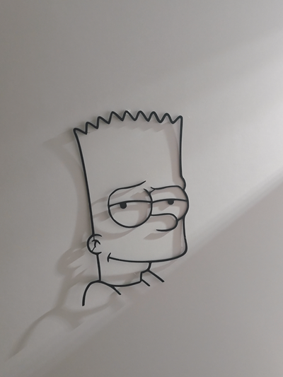 bart simpson by onkelsam kunst 2d simpsons simpsonswallart mauer 2024 3d print model - Mito3D