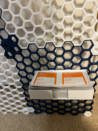 honeycomb storage wall hsw - tray alcohol prep pads remixed by eyesukatgamz tools organizers 3d print model - Mito3D