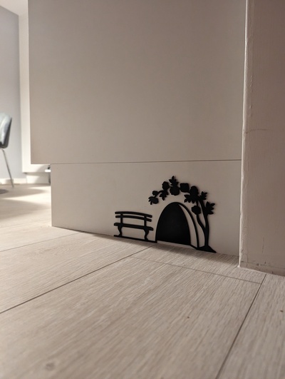 mur art souris banc by pantalon 2d prusa décor drôle accueil maison 2dart mural bambu 3d print model - Mito3D