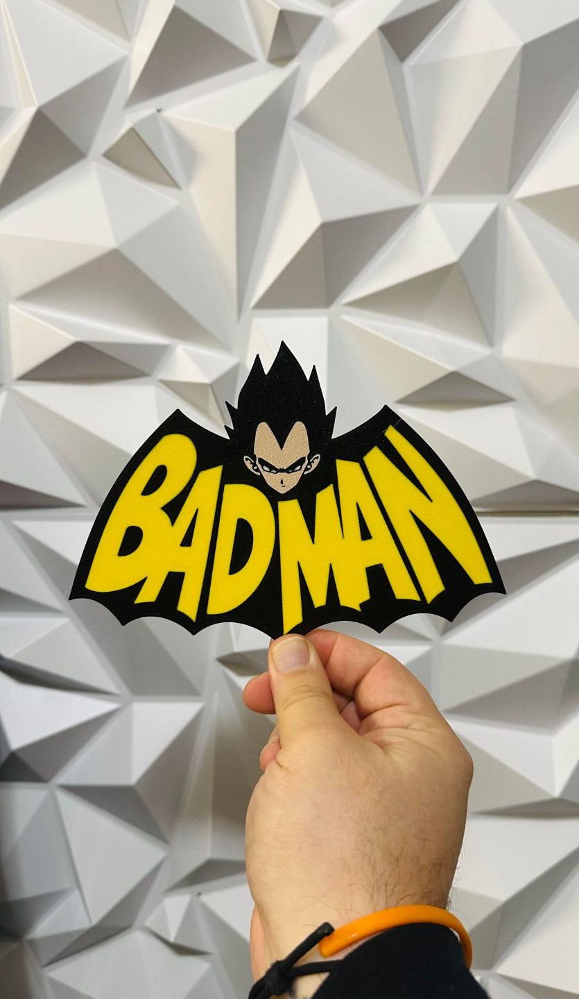 vegeta mal hombre by williams industrias casa decoración anime arte batman 2d 3d pared firmar decoraciones continuar pelota esfera dragón z 3D print model - Mito3D