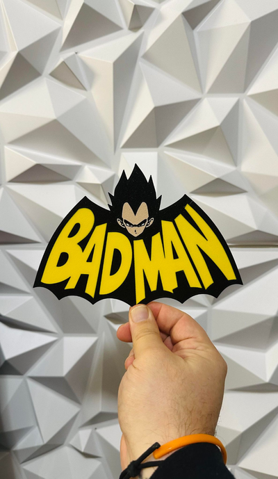 vegeta badman by williams industries household decor anime art batman 2d 3d wall sign decorations decoration dragon ball dragonball z 3d print model - Mito3D