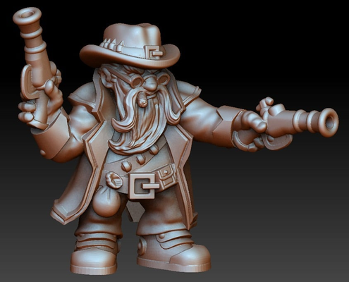 dwarf gunslinger dnd miniature remixed by darkwing miniatures creatures dndmini dndminiature dungeon dragons dungeonanddragons ttrpg gun 3d print model - Mito3D