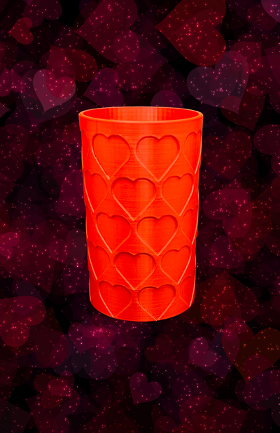 cœurs pouvez coozie by rose 3dp ménage maison modèles glacière valentines 3d print model - Mito3D