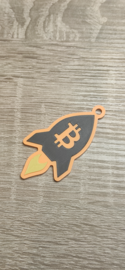 bitcoin roqueiro chaveiro by carlson arte sinais logotipos btc chave chaveiros porta chaves acessório 3d print model - Mito3D