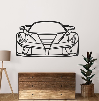 mur art voiture sport by pantalon 2d prusa décor 2dart mural bambu 3d print model - Mito3D