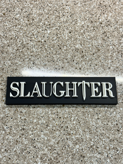 slaughter band sign remixed by davglass art signs & logos rock metal 80snostalgia 3d print model - Mito3D