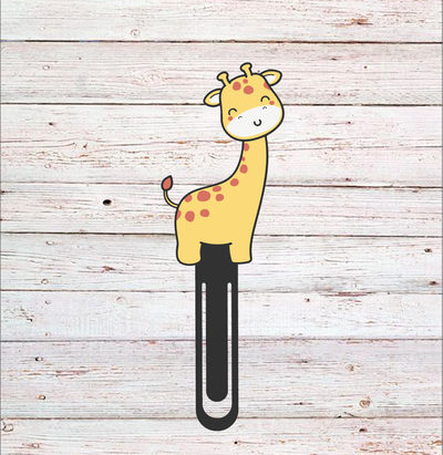 bookmark giraffe cute kawaii by terabite art 2d libro libri book books segnalibro segnalibri animal animals 3d print model - Mito3D