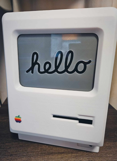 retro apfel mac logo regenbogen neu gemischt by calsynergie hobby diy elektronik emblem mini macbook airpod iphone ipad macmini applevisionpro avp artag homepod apfeluhr studio 3d print model - Mito3D