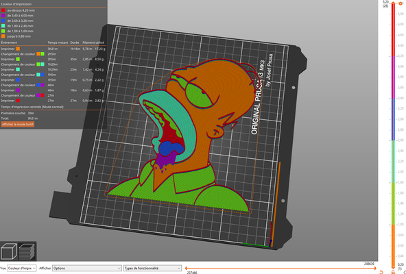 homer simpson single colour layers doubled remixed by allan fonroques art signs & logos 3d print model - Mito3D