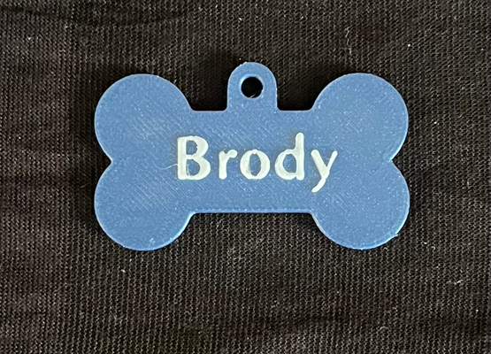 doggie tag brody by holyfirerain generative 3d model my sign dog doggy pet accessories animal bone 3d print model - Mito3D