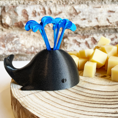 cute whale toothpick holder by filar3d household house models 3d print model - Mito3D