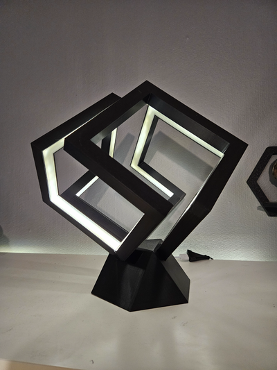 infini cube lumière remixé by ménage décor lampe illusion 3d print model - Mito3D