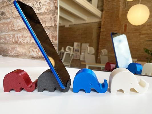 cute elephant phone stand by filar3d tools gadgets mobile 3d print model - Mito3D