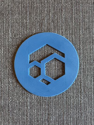 flux crypto logo by stifler schito art panneaux logos monnaie 3d print model - Mito3D