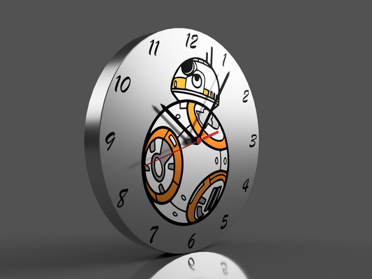 bb8 étoile guerres l'horloge by scaphandre autonome ménage décor logo jedi robot visage temps 39 horloge 3d print model - Mito3D