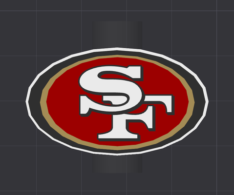 sf 49ers paille topper by ri impression mode modèles san francisco 49 49er stanley accessoires 3d print model - Mito3D